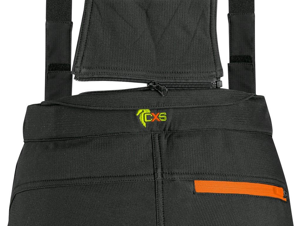 Kalhoty CXS TRENTON, zimní softshell, dětské, černé s HV žluto/oranžové doplňky, vel. 130